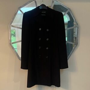 Tahari Black Double-Breasted trench coat